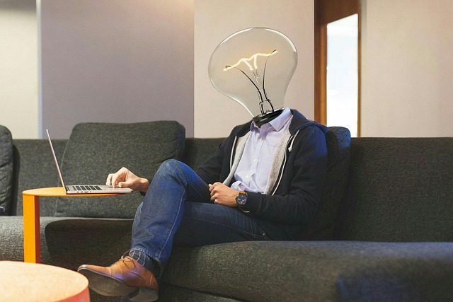 man with light bulb head