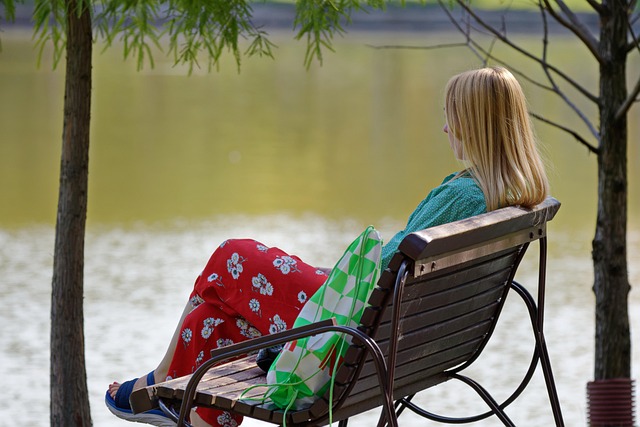 woman by the lake
